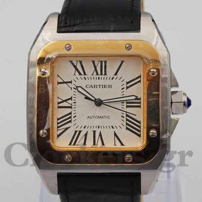 SANT0S DE CARTIER  AUTOMATIC, YELLOW GOLD AND STEEL, TWO 1:1