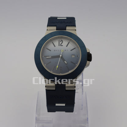BVLGARI ALUMINIUM 40MM RUBBER BEZEL BLUE 1:1