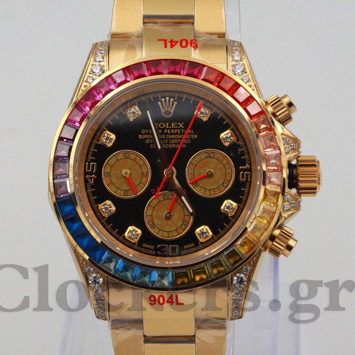 C0SMOGRAPH DAYT0NA BLACK DIAL  GOLD RAINBOW 40MM