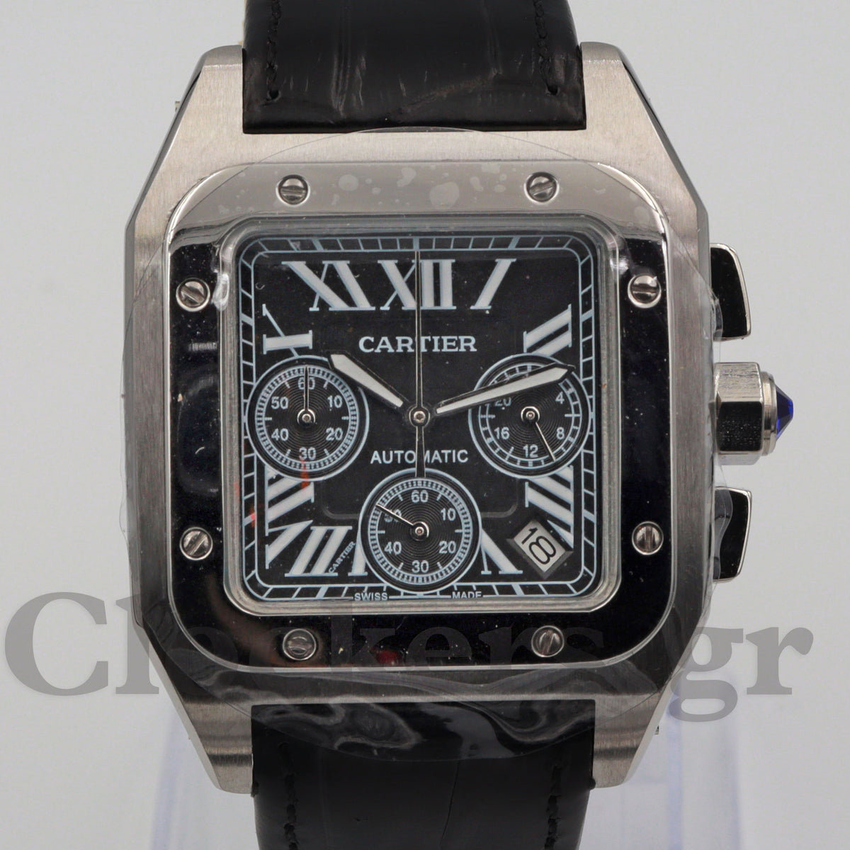 SANTOS 100 STEEL AUTOMATIC CHRONOGRAPH LARGE MEN'S WATCH