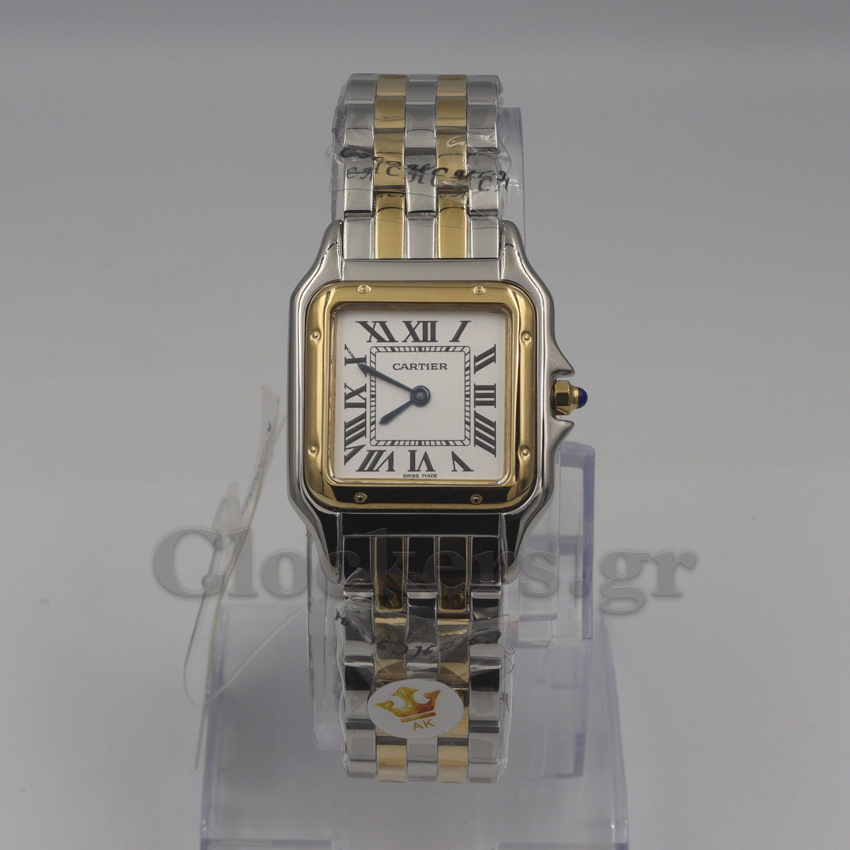 Cartier Panthère 2 Row 18k Gold Steel  Date Roman Dial with