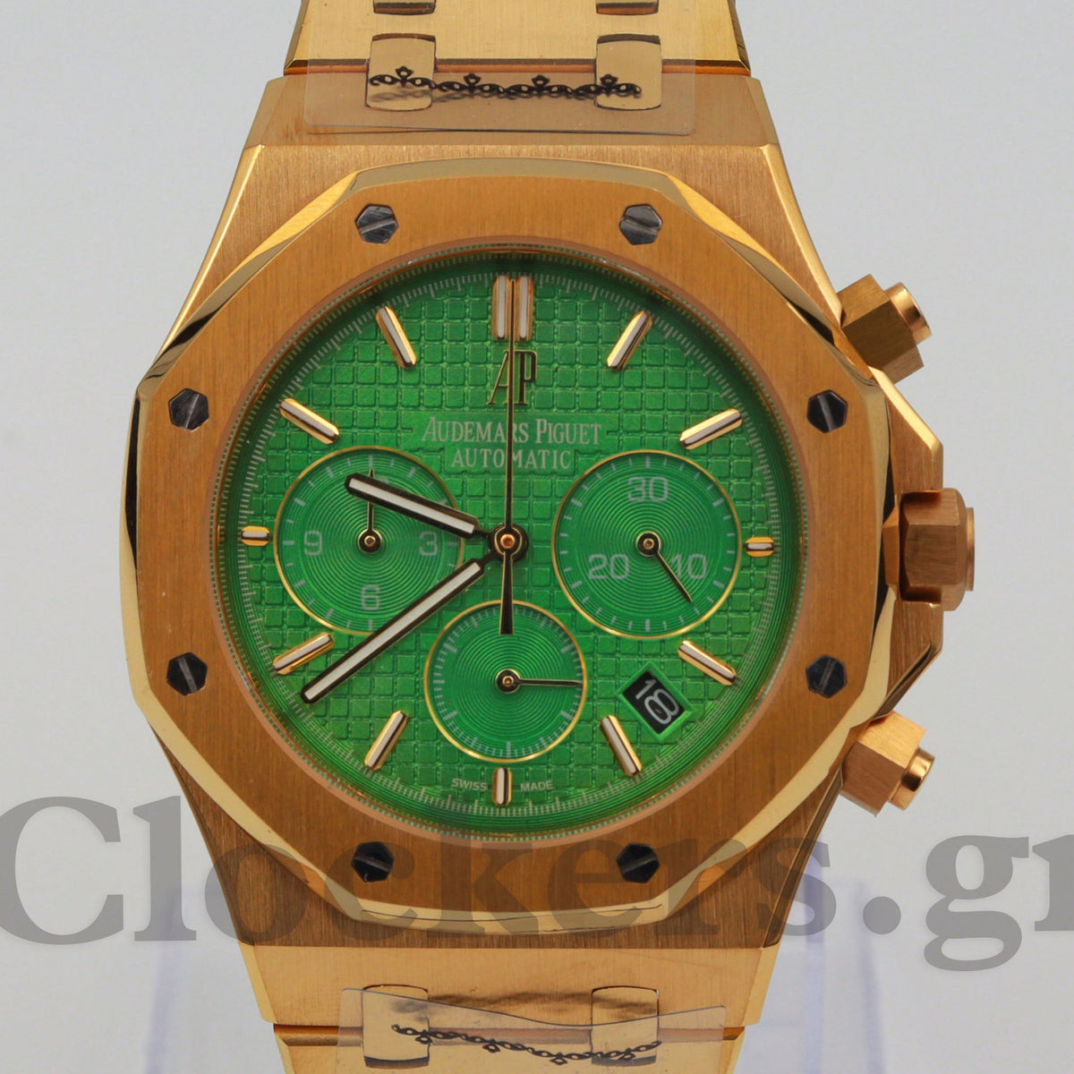 AUDEMARS PIGUET ROYAL OAK CHRONOGRAPH 41MM YELLOW GOLD GREEN DIAL 1:1