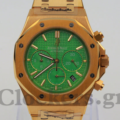 AUDEMARS PIGUET ROYAL OAK CHRONOGRAPH 41MM YELLOW GOLD GREEN DIAL 1:1