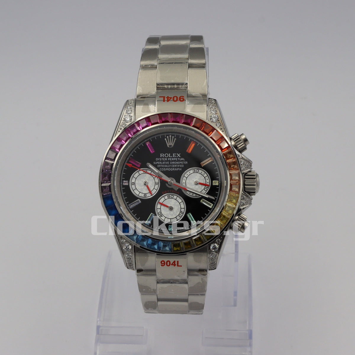 C0SMOGRAPH DAYT0NA BLACK DIAL SILVER RAINBOW 40MM 1:1