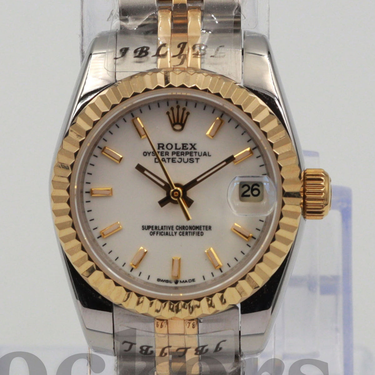 LADY DATEJUST CHAMPAGNE 28MM DIAL STEEL AND 18K YELLOW GOLD 2-TONE WATCH