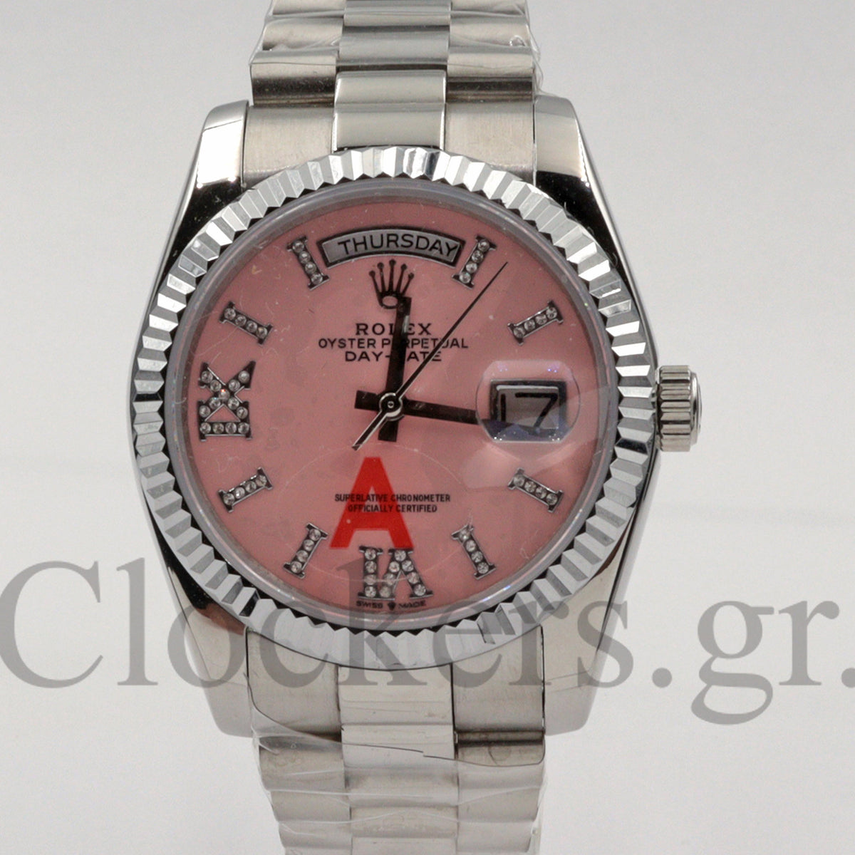 Rolex Day-Date 36 36mm Day Date 12834 White Gold with Diamond Bezel Pink Opal Dial 1:1