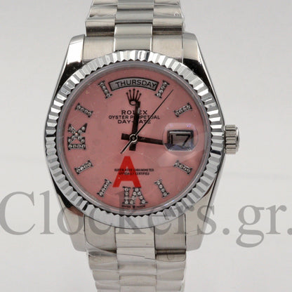 Rolex Day-Date 36 36mm Day Date 12834 White Gold with Diamond Bezel Pink Opal Dial 1:1