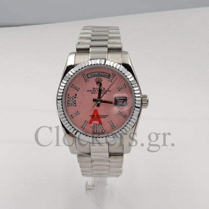 Rolex Day-Date 36 36mm Day Date 12834 White Gold with Diamond Bezel Pink Opal Dial 1:1