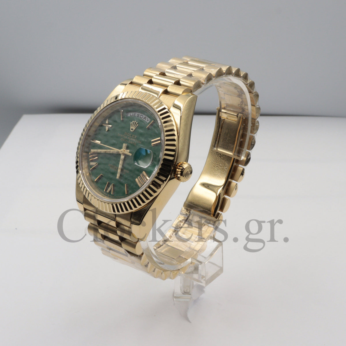 DAY-DATE II  40 MM OYSTER GREEN DIAL STICK MARKERS