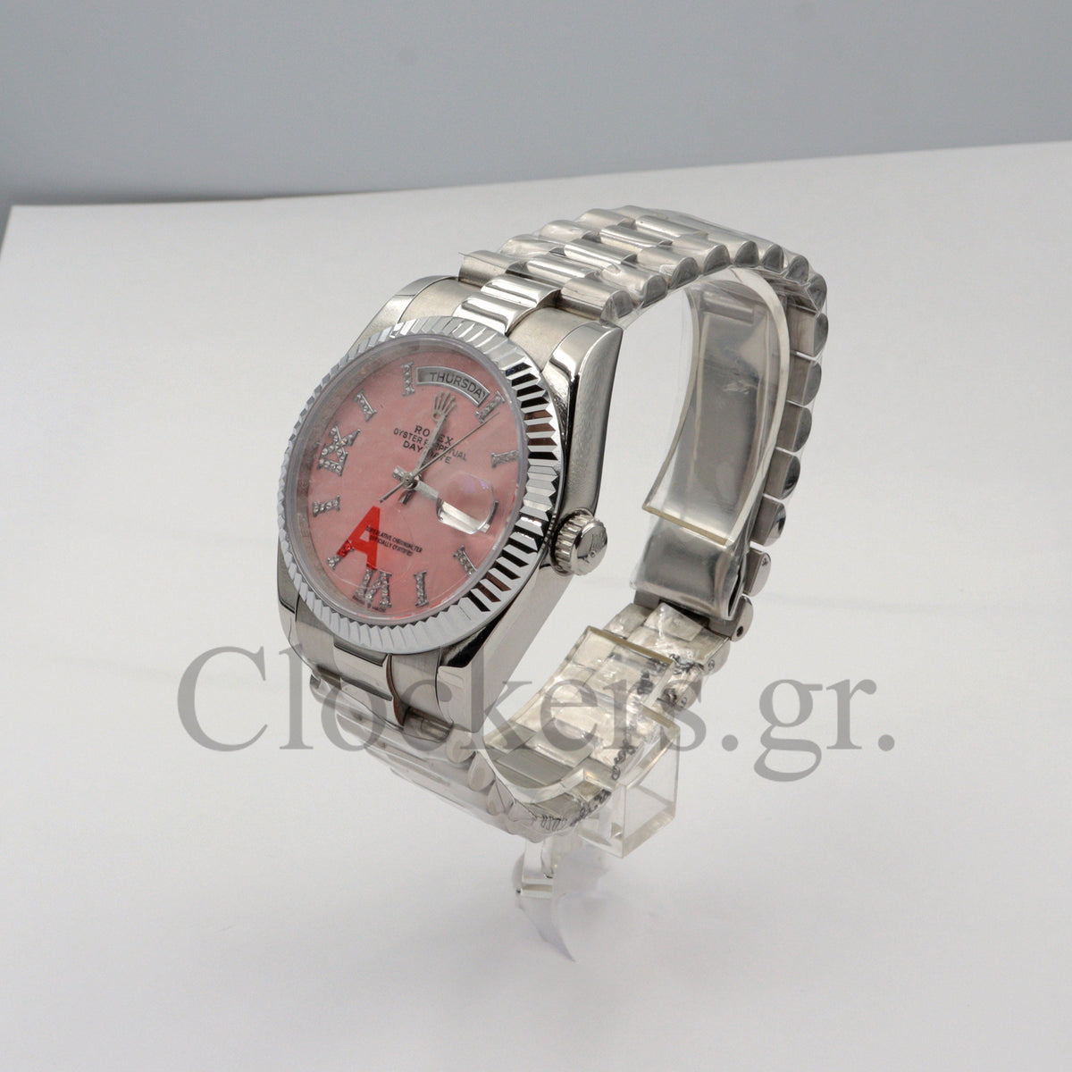 Rolex Day-Date 36 36mm Day Date 12834 White Gold with Diamond Bezel Pink Opal Dial 1:1