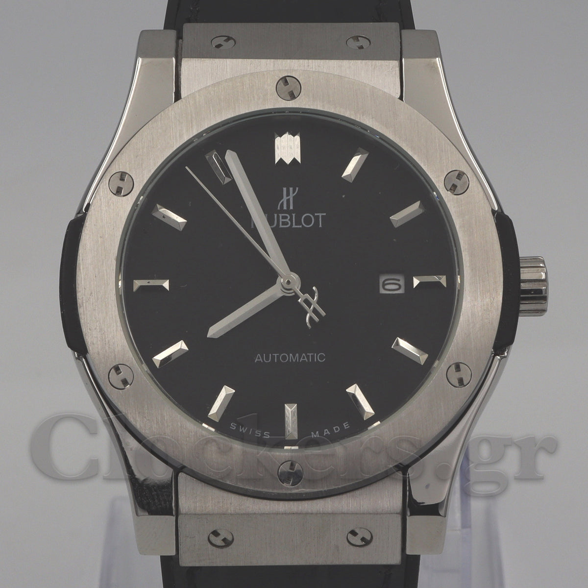 HUBLOT CLASSIC FUSION KING  WATCH - 42 MM - BLACK DIAL - SS BLACK RUBBER  STRAP