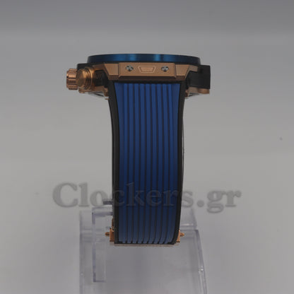 Hublot Big Bang Unico  Rose Gold - Blue Skeleton Dial - Rubber Strap