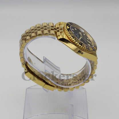 ROLEX GMT-MASTER II YELLOW GOLD BLACK DIAL CERAMIC BEZEL 40MM 1:1