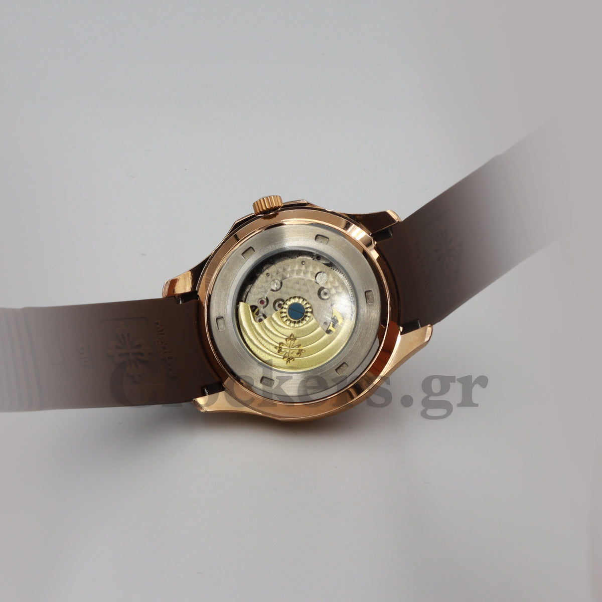 PATEK PHILIPPE AQUANAUT DUAL TIME BRAWN DIAL AUTOMATIC MEN’S WATCH 5164A-001 CLONE