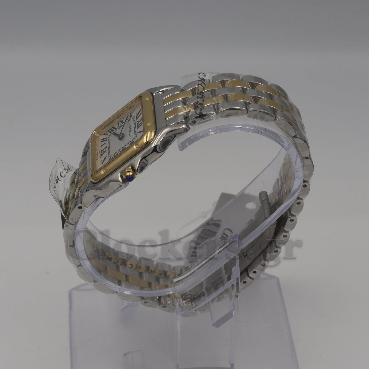 Cartier Panthère 2 Row 18k Gold Steel  Date Roman Dial with