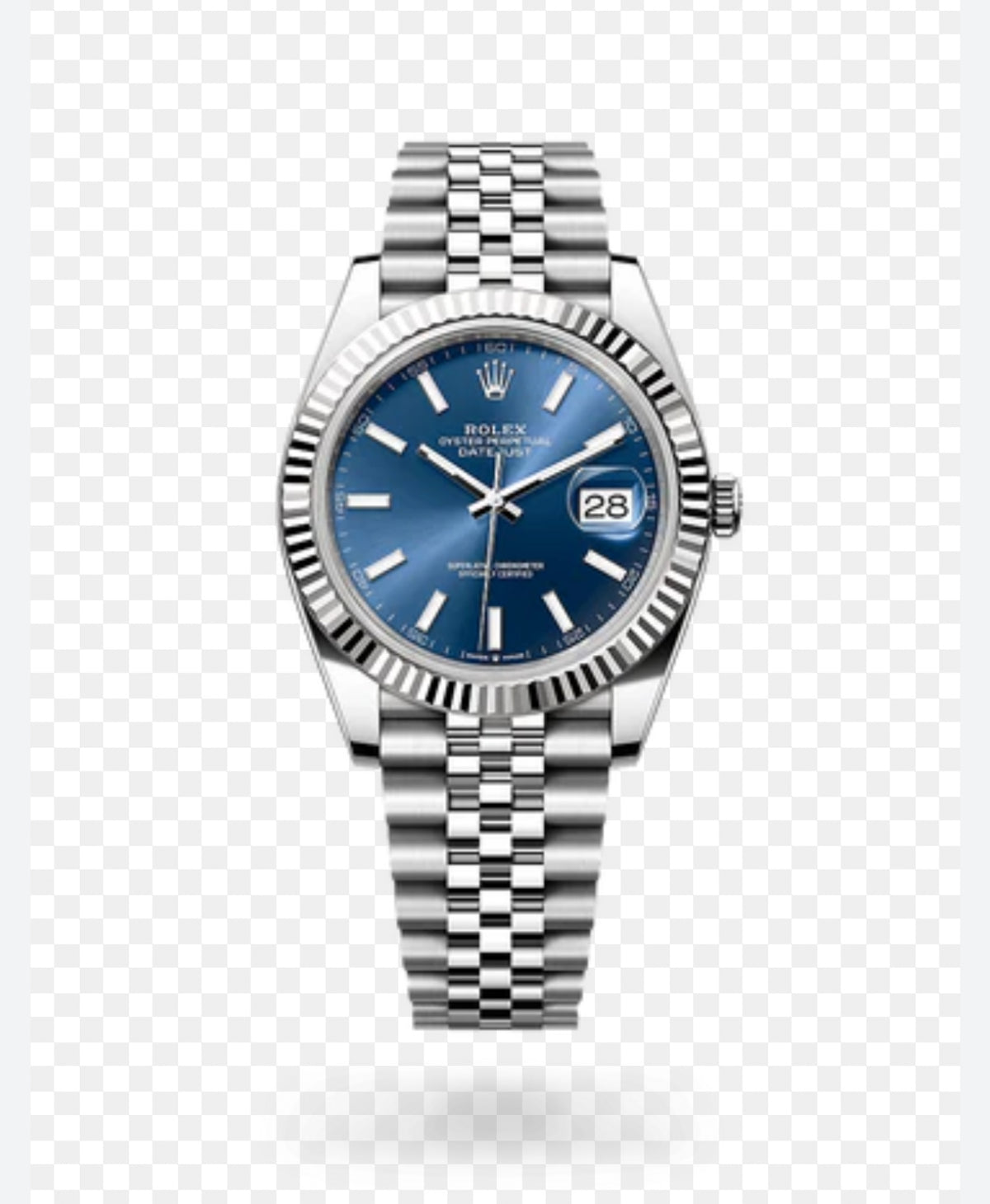 DATE JUST SS 41MM BLUE DIAL STICK MARKERS JUBILEE