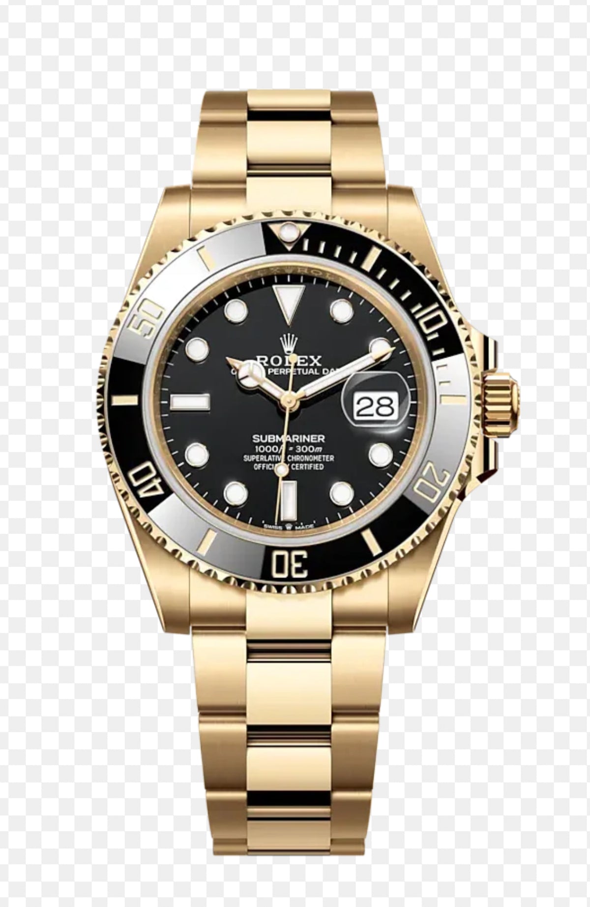 SUBMARINER GOLD BLACK DIAL CERAMIC BEZEL 40MM CLONE