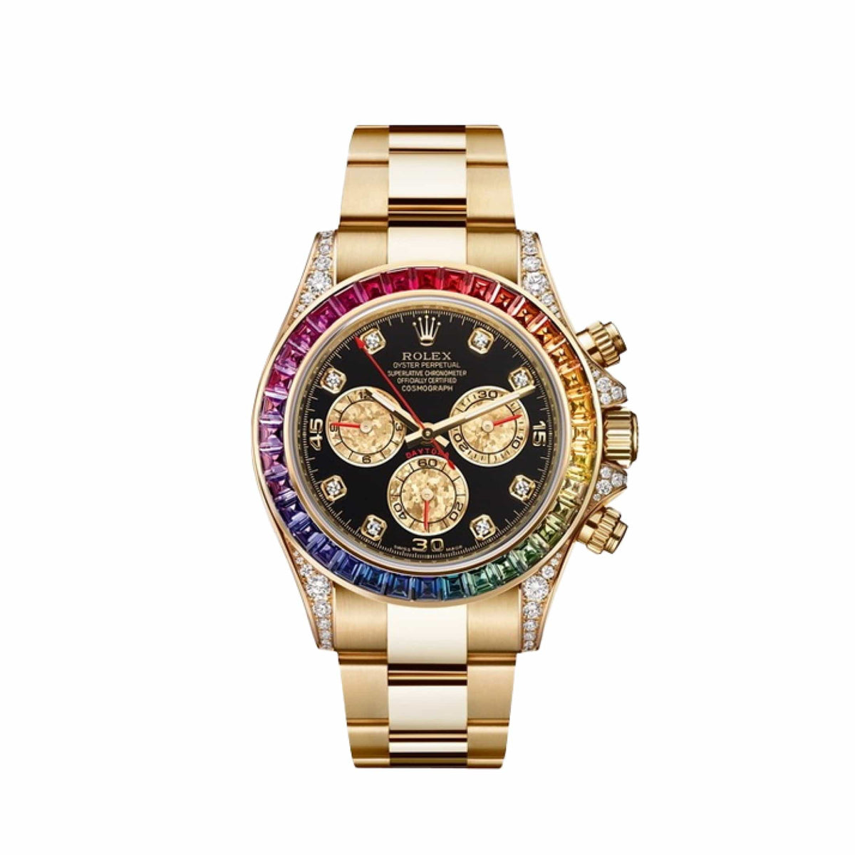 C0SMOGRAPH DAYT0NA BLACK DIAL  GOLD RAINBOW 40MM