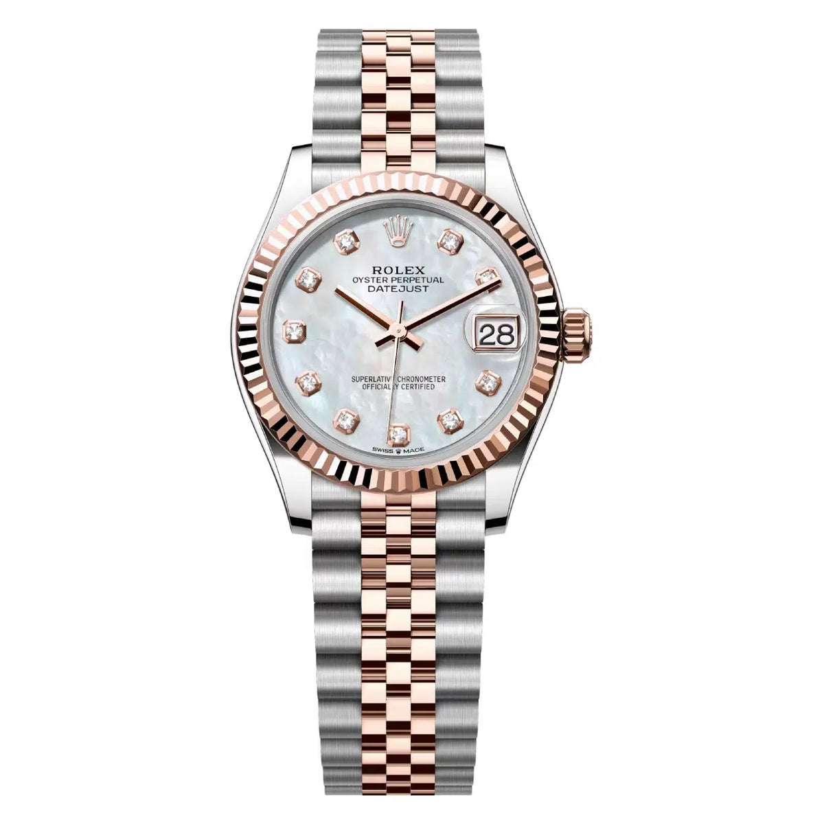 DATEJUST 31MM 2-TONE GOLD PINK JUBILEE GRAY  DIAL DIAMONDS MARKERS CLONE