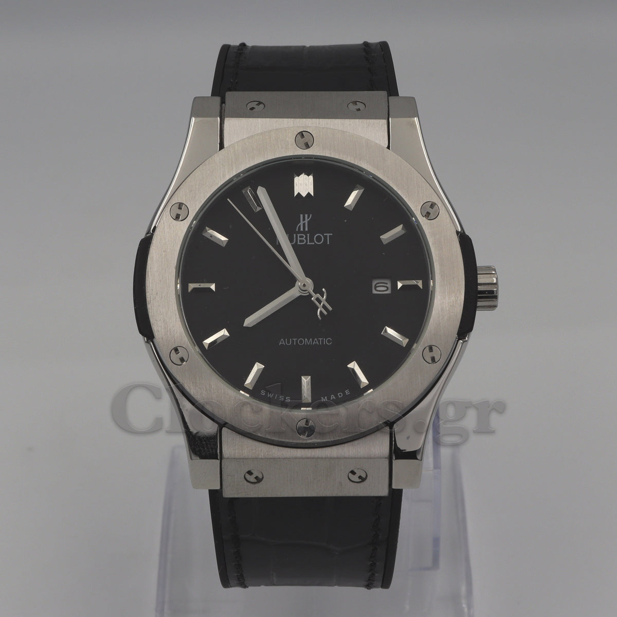 HUBLOT CLASSIC FUSION KING  WATCH - 42 MM - BLACK DIAL - SS BLACK RUBBER  STRAP