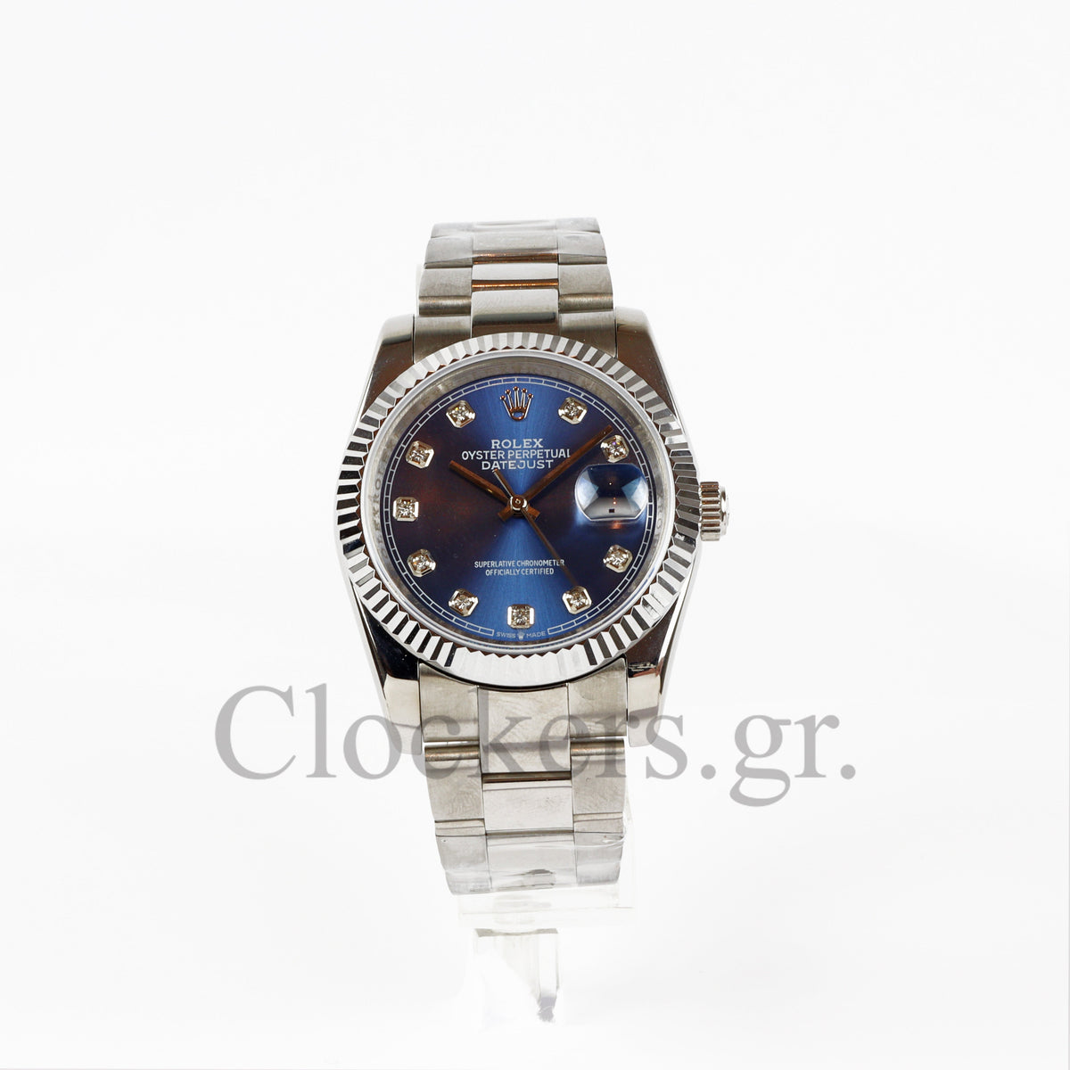 DATEJUST 36MM SS SILVER OYSTER BLUE DIAL DIAMONDS MARKERS CLONE
