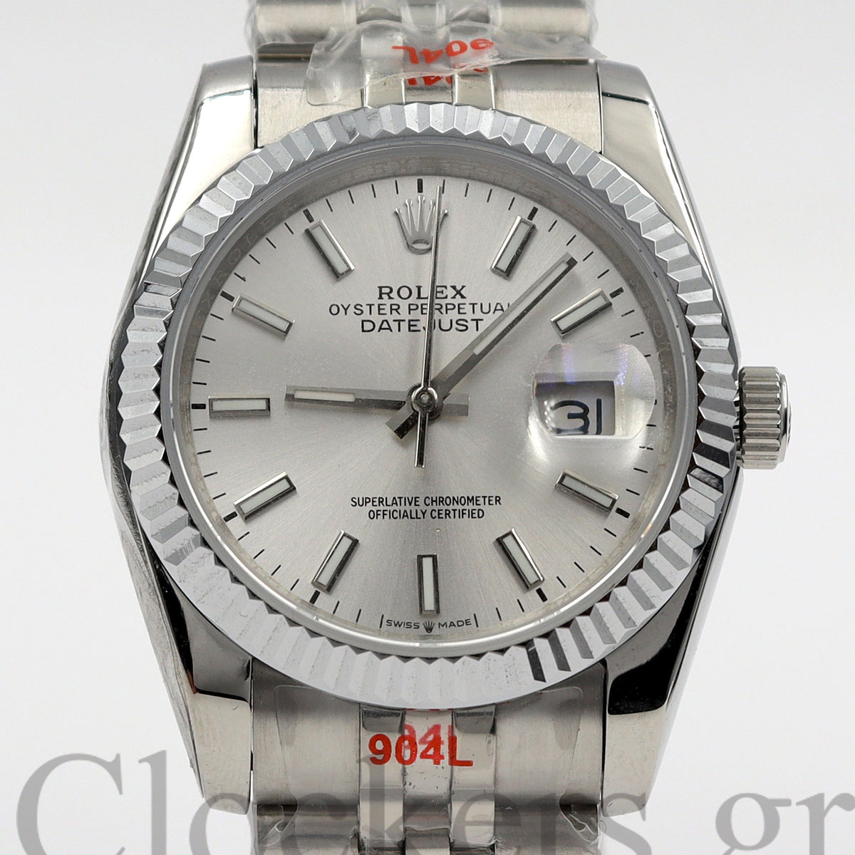 DATEJUST 41MM SS SILVER  SIVER DIAL STCIKS MARKERS