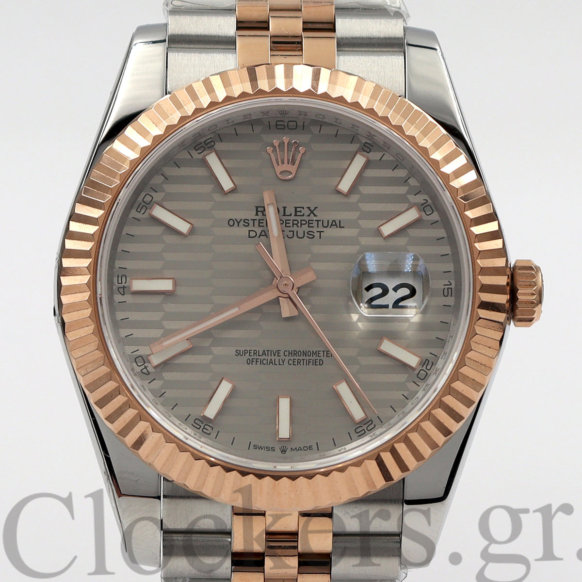 DATEJUST 41MM 2-TONE ROSE GOLD JUBILEE GREY DIAL STICKS MARKERS