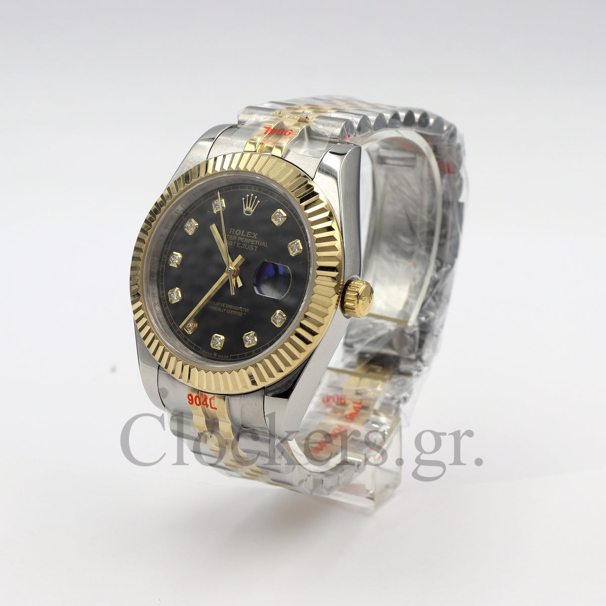 DATE JUST 36MM 2-TONE GOLD JUBILEE BLACK DIAL DIAMONDS MARKERS