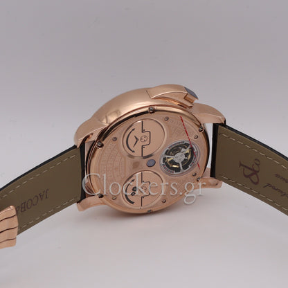 Jacob & Co. 'The Casino Tourbillon' CA100.40.Rose Gold Black Onyx Dial Limited Edition