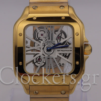 CARTIER SANTOS NEW 2023 SANTOS DE CARTIER SKELETON  GOLD