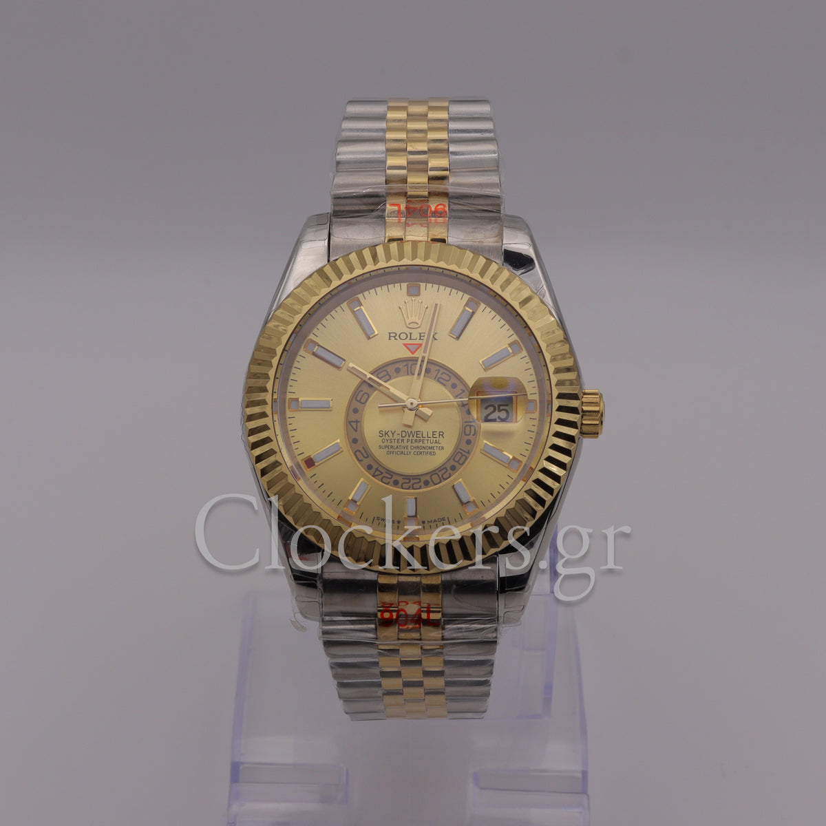 SKY-DWELLER 2-TONE BLACK GOLD DIAL STICK MARKERS  jubilee