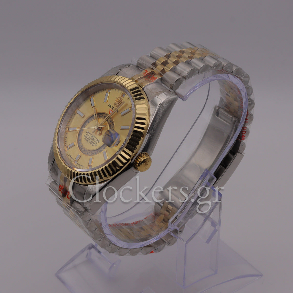 SKY-DWELLER 2-TONE BLACK GOLD DIAL STICK MARKERS  jubilee
