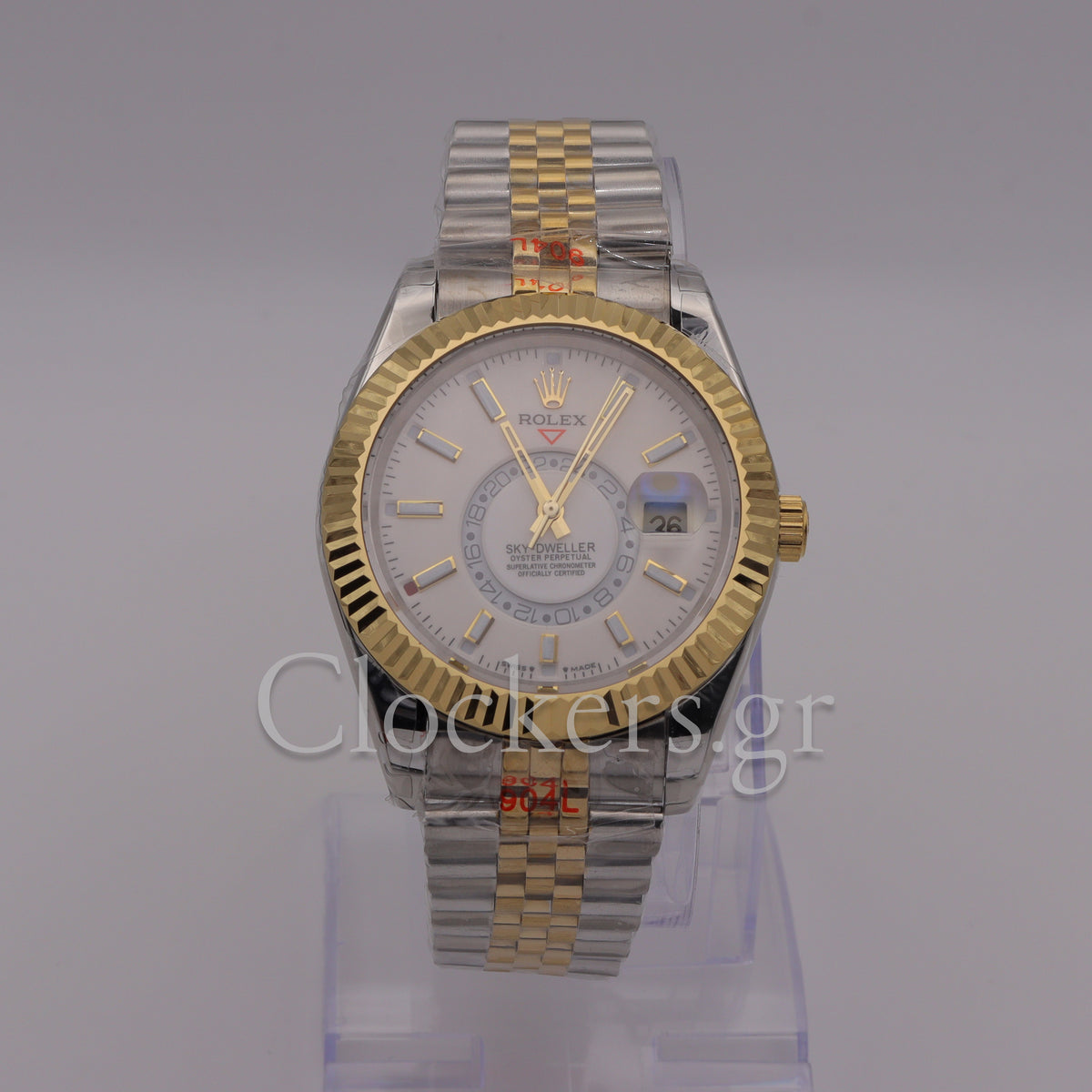 SKY-DWELLER 2-TONE WHITE GOLD DIAL STICK MARKERS JUBILEE