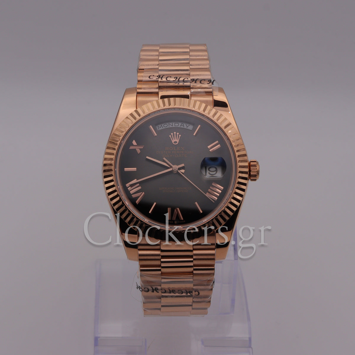 DAY-DATE II 41MM ROSE GOLD BRONZE DIAL RB STICKS MARKERS CLONE 1:1