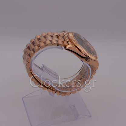 DAY-DATE II 41MM ROSE GOLD BRONZE DIAL RB STICKS MARKERS CLONE 1:1