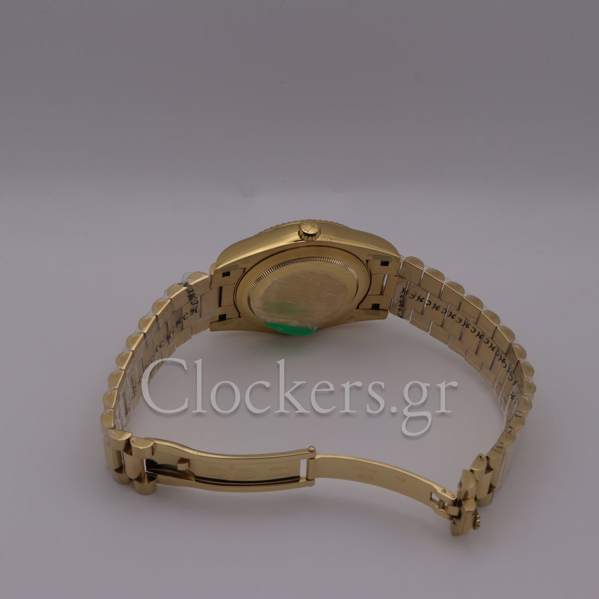 DAY-DATE BLACK DIAL DIAMOND MARKERS FLUTED BEZEL GOLD 1:1