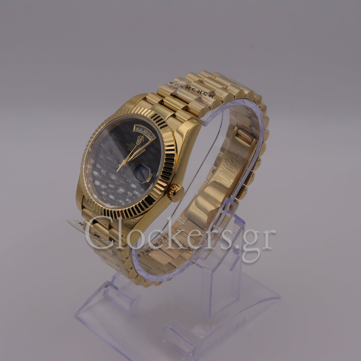 PRESIDENT DAY-DATE 18K WATCH BLACK ONYX DIAL 118208