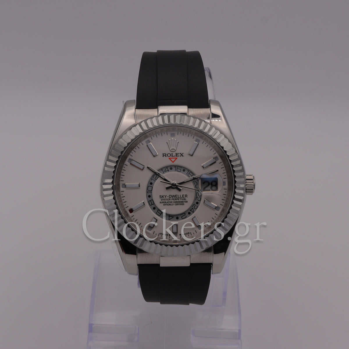SKY-DWELLER WHITE DIAL AUTOMATIC MEN'S RUBBER