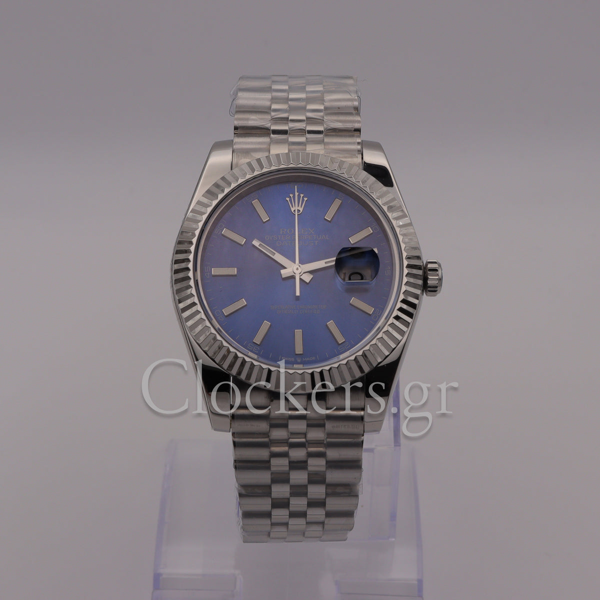 DATE JUST SS 41MM BLUE DIAL STICK MARKERS JUBILEE