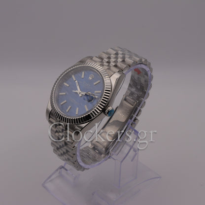 DATE JUST SS 41MM BLUE DIAL STICK MARKERS JUBILEE