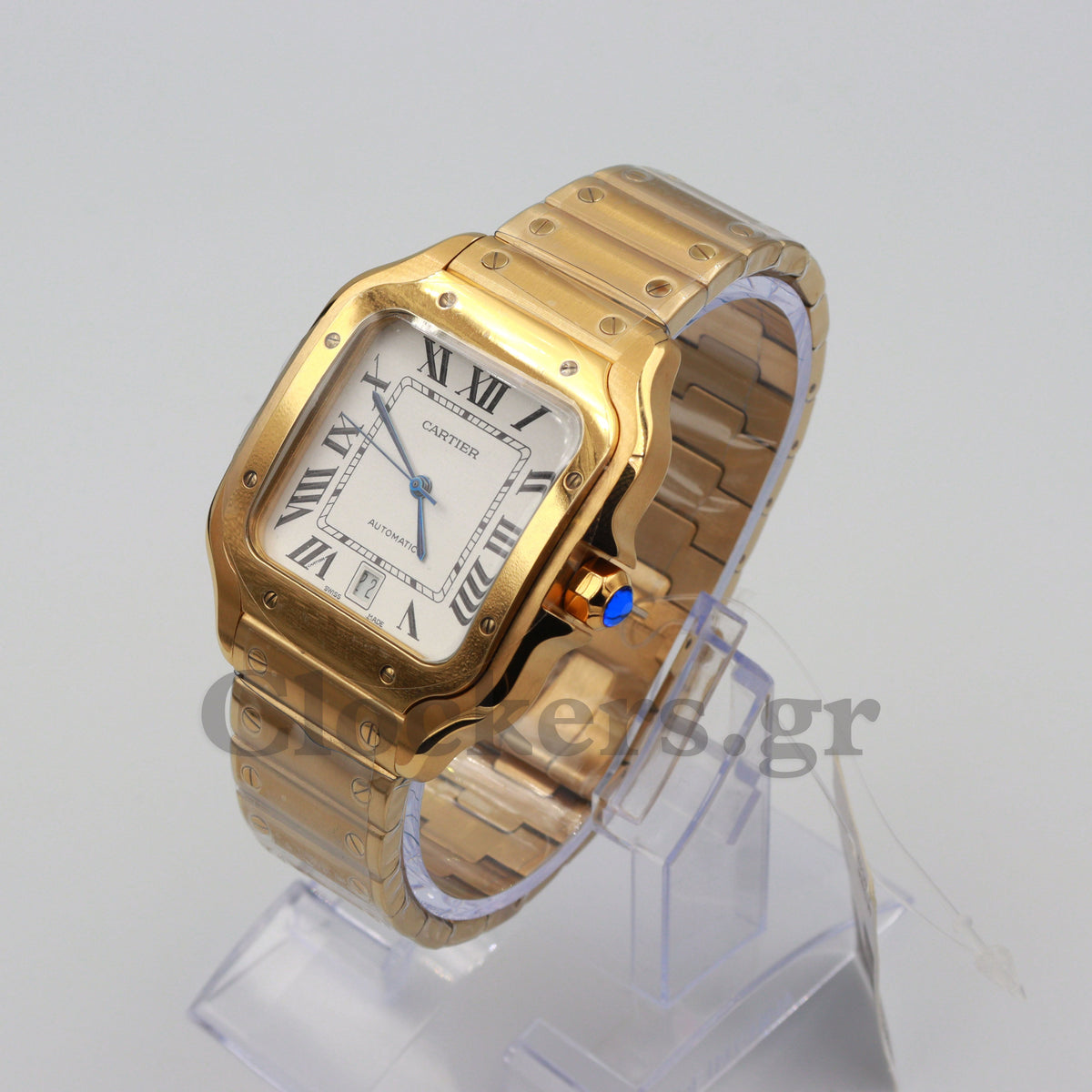 SANT0S DE CARTIER WATCH LARGE MODEL, AUTOMATIC,  GOLD,  INTERCHANGEABLE