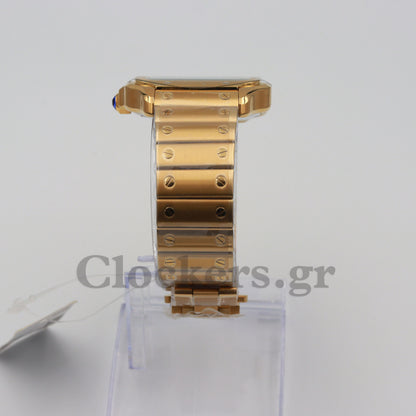SANT0S DE CARTIER WATCH LARGE MODEL, AUTOMATIC,  GOLD,  INTERCHANGEABLE