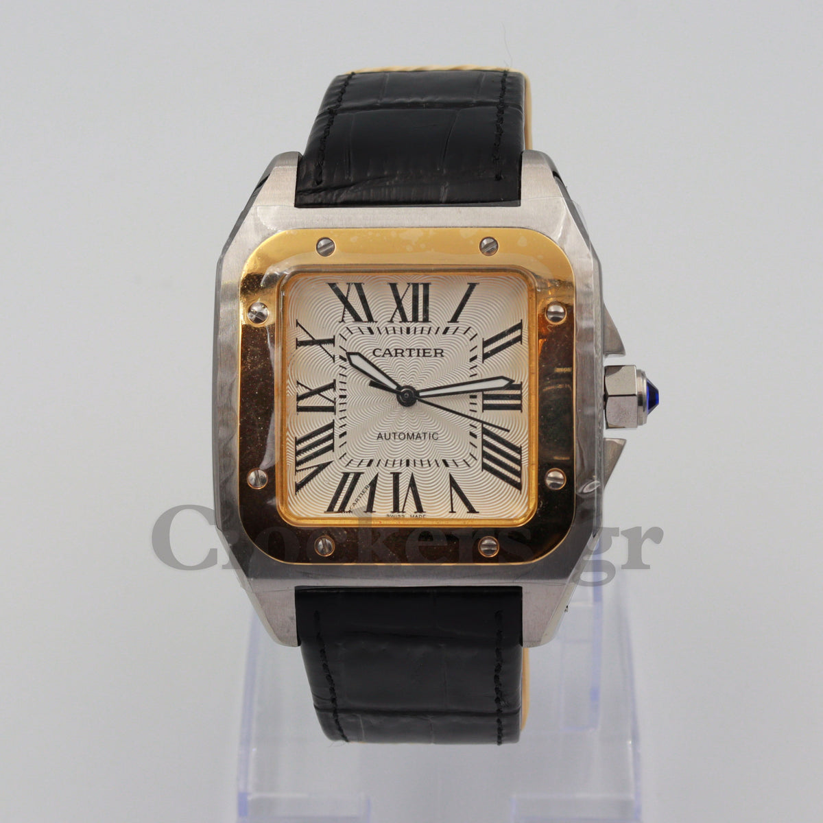 SANT0S DE CARTIER  AUTOMATIC, YELLOW GOLD AND STEEL, TWO 1:1