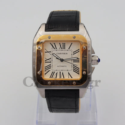 SANT0S DE CARTIER  AUTOMATIC, YELLOW GOLD AND STEEL, TWO 1:1