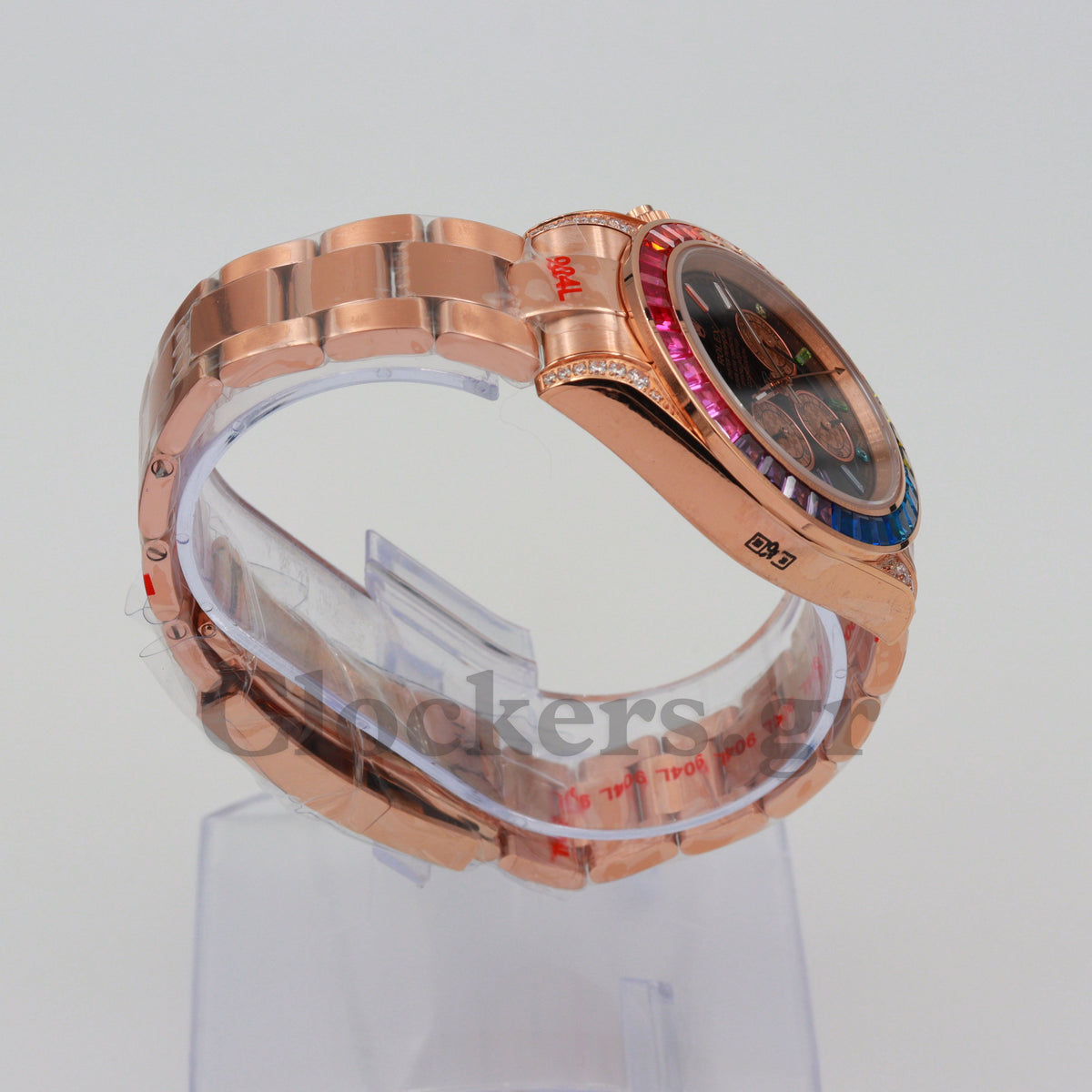 DAYT0NA COSM0GRAPH BLACK DIAL ROSE GOLD RAINBOW 40MM