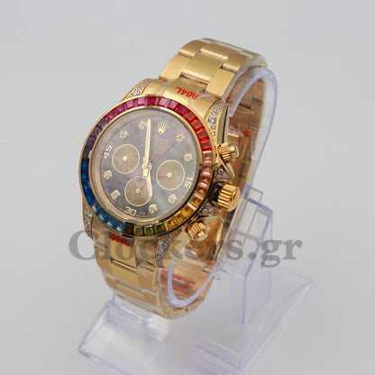 C0SMOGRAPH DAYT0NA BLACK DIAL  GOLD RAINBOW 40MM