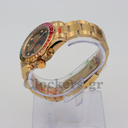 C0SMOGRAPH DAYT0NA BLACK DIAL  GOLD RAINBOW 40MM