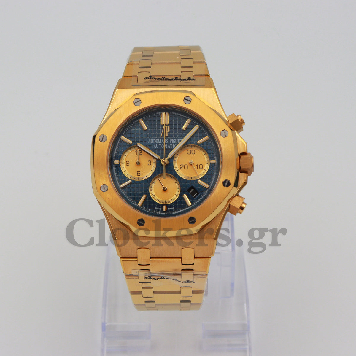 AUDEMARS PIGUET ROYAL OAK CHRONOGRAPH 41MM YELLOW GOLD BLUE DIAL
