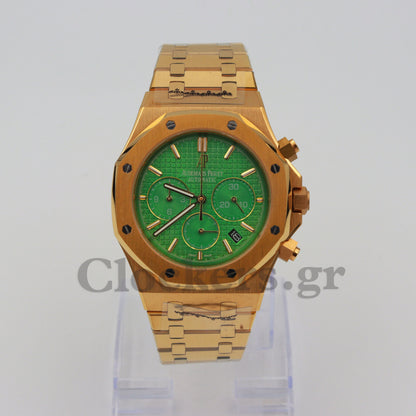 AUDEMARS PIGUET ROYAL OAK CHRONOGRAPH 41MM YELLOW GOLD GREEN DIAL 1:1