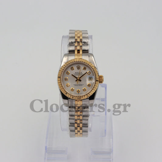 LADY DATEJUST CHAMPAGNE 28MM DIAL STEEL AND 18K YELLOW GOLD OYSTER2-TONE WATCH